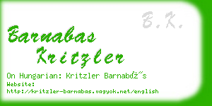 barnabas kritzler business card